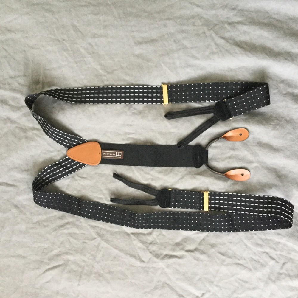 Trafalgar Men's Formal Pindot Black Suspenders